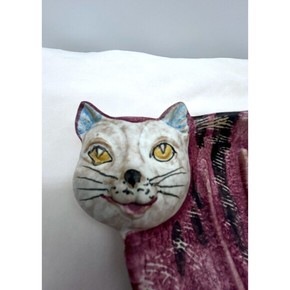 Hand‎ Painted Cat Soap Dish 7 1/2" Made in Italy GAR350G - Picture 4 of 7